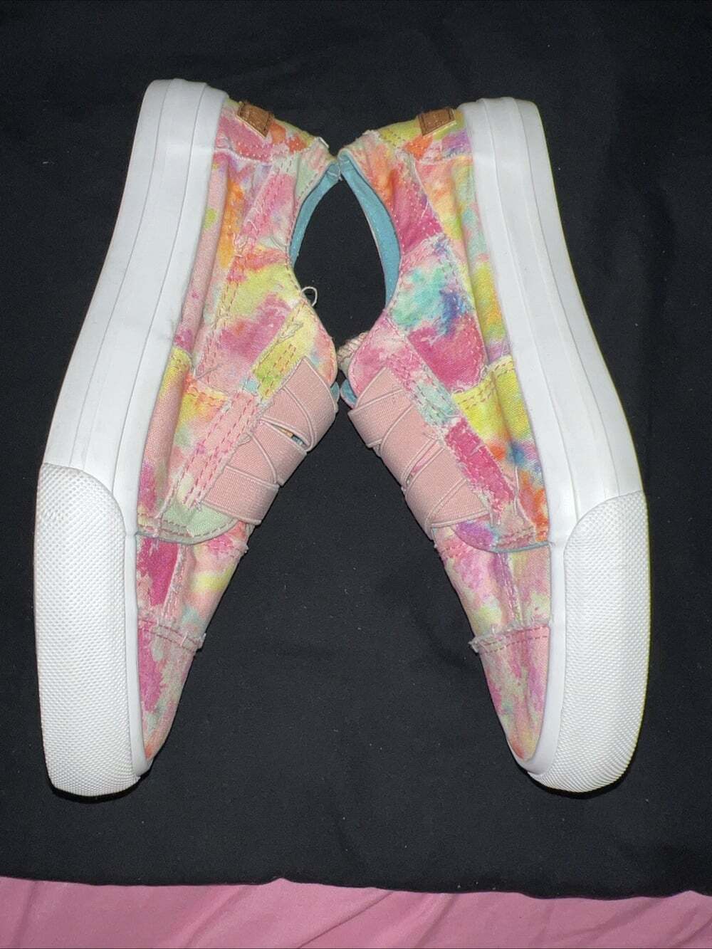 Blowfish Malibu Marley Womens Tie Dye Pink Rainwater Slip On Shoes Size 6